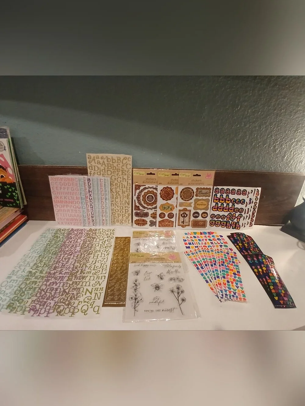 Lot of 48 Assorted Craft Stickers & Scrapbooking Bundle - Multicolor